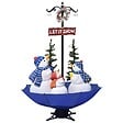VIDAXL - vidaXL Arbre de Noël neigeux avec base de parapluie Bleu 170 cm PVC - vignette