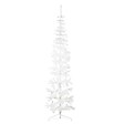 VIDAXL - vidaXL Demi sapin de Noël artificiel mince avec support Blanc 210 cm - vignette