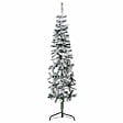 VIDAXL - vidaXL Demi sapin de Noël artificiel mince avec neige floquée 150 cm - vignette