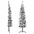 VIDAXL - vidaXL Demi sapin de Noël artificiel mince avec neige floquée 150 cm - vignette