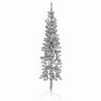 VIDAXL - vidaXL Demi sapin de Noël artificiel mince avec support Argenté 150 cm - vignette