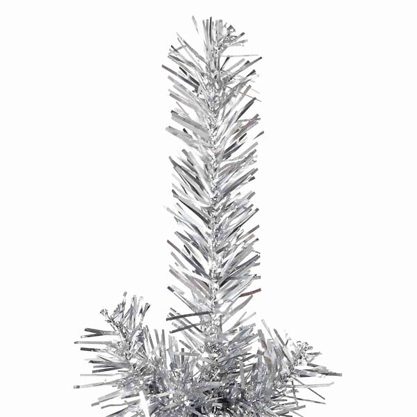 VIDAXL - vidaXL Demi sapin de Noël artificiel mince avec support Argenté 150 cm - large