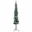VIDAXL - vidaXL Demi sapin de Noël artificiel mince avec support Vert 180 cm - vignette