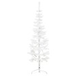 VIDAXL - vidaXL Demi sapin de Noël artificiel mince avec support Blanc 150 cm - vignette