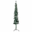 VIDAXL - vidaXL Demi sapin de Noël artificiel mince avec support Vert 210 cm - vignette