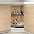 EMUCA - Jeu de plateaux circulaires Shelvo pour meuble de cuisine, pour module de 800 mm, plastique et aluminium, Gris - vignette