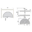 EMUCA - jeu de plateaux rotatifs Shelvo 1/2 lune, pour module de 800mm, plastique et aluminium, Gris - vignette