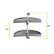 EMUCA - jeu de plateaux rotatifs Shelvo 1/2 lune, pour module de 800mm, plastique et aluminium, Gris - vignette