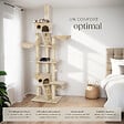TECTAKE - Arbre à chat HANSI 260 cm beige/blanc - vignette