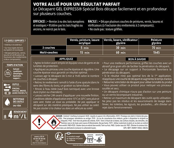V33 BOIS - Decapant bois 2 litres - large