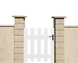 MOREY - Portillon Catalpa en PVC - Blanc - H.120xL.100cm - vignette