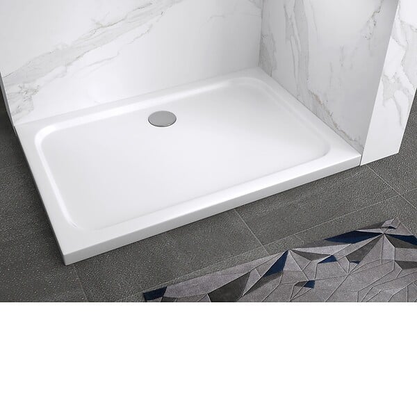 SANIVERRE - SHIMMER Receveur de douche 70 x 100 cm acrylique Blanc + bonde et siphon inclus - Salle de bain - large