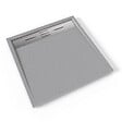 SANIVERRE - HIEMAL INOX Receveur de douche 80 x 80 cm résine Gris aspect ardoise + bonde inox incluse - Salle de bain - vignette