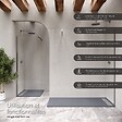 SANIVERRE - HIEMAL INOX Receveur de douche 80 x 80 cm résine Gris aspect ardoise + bonde inox incluse - Salle de bain - vignette