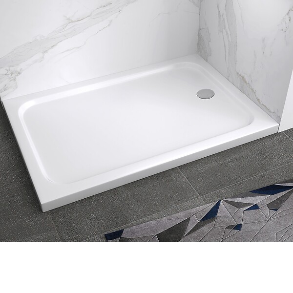 SANIVERRE - SHIMMER Receveur de douche 70 x 170 cm acrylique Blanc + bonde et siphon inclus - Salle de bain - large