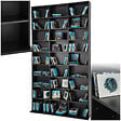 TECTAKE - Étagère bibliothèque rangement média noir 180 x 102 x 23,5 cm 27 compartiments 24 étagères réglables - vignette