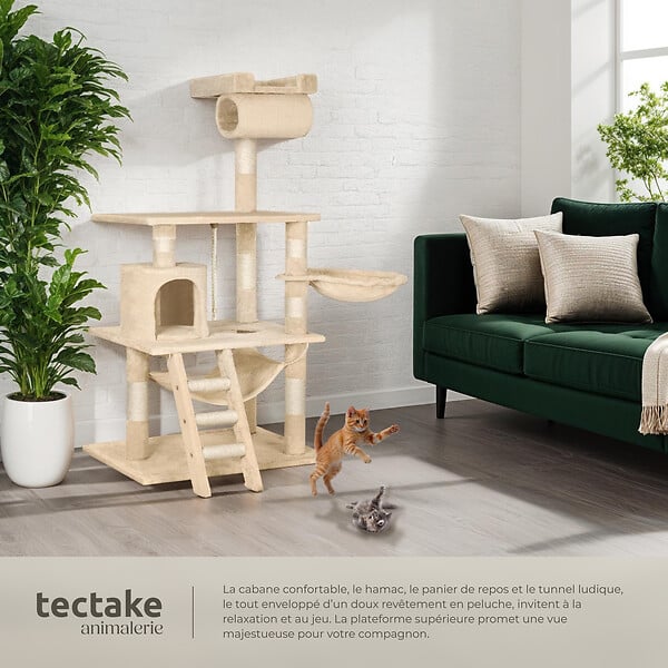 TECTAKE - Arbre à Chat STOKELEY 141 cm beige - large