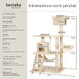 TECTAKE - Arbre à Chat STOKELEY 141 cm beige - vignette