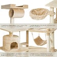 TECTAKE - Arbre à chat beige 141 cm corde de jeu rouleau tunnel plateforme d'observation sisal multiples niveaux - vignette