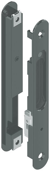 LA CROISEE DS - Fermeture encastrée à crochet La Croisée DS SILENE aluminium RAL9006  DS6795007 - large