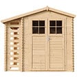 TIMBELA - Abri de jardin en bois et range bûches AVEC SOL TRAITÉ - M386F - vignette