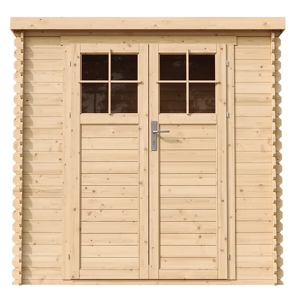 TIMBELA - Abri de jardin en bois - l204xL142xH200cm / 2.22m2 - AVEC SOL TRAITÉ - M311F+M311G - large