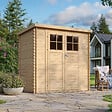 TIMBELA - Abri de jardin en bois - l204xL142xH200cm / 2.22m2 - AVEC SOL TRAITÉ - M311F+M311G - vignette