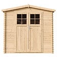 TIMBELA - Abri de jardin en bois AVEC SOL TRAITÉ porte verrouillable de haute qualité - Stockage extérieur I236xL226xH218 cm/ 4,33 m2 - M369F+M369G - vignette