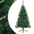 VIDAXL - vidaXL Sapin de Noël artificiel moitié avec support vert 120 cm PVC - vignette