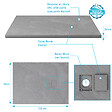 AURLANE - Receveur à poser en matériaux composite SMC - Finition ardoise gris - 90x120cm - ROCK 2 GREY 90 - vignette
