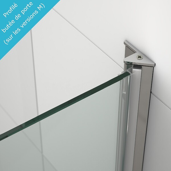 THALASSOR - SINA 80 M - Porte de douche pivotante réglable de 77,6 à 80,1 cm - large
