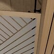 AURLANE - Paroi de douche 120x200 HINATA - Style Japandi Geometrique - Cadre Effet Bois - Verre 6mm - vignette