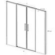 KASSANDRA - Paroi de douche 2 verres fixes + 2 portes coulissantes DELTA noir mat 151-153.6 cm - vignette