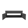 AICA SANITAIRE - AICA Ensemble meuble salle de bain 100 cm anthracite, lavabo céramique + 2 colonnes hautes + Miroir Bluetooth avec 3 couleurs dimmable, suspendu - vignette