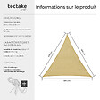 TECTAKE - Voile d'ombrage triangulaire, beige beige - vignette