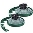VOUNOT - Bordure de jardin plastique flexible 20m avec piquets vert bordé de vert clair - vignette