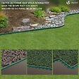 VOUNOT - Bordure de jardin plastique flexible 20m avec piquets vert bordé de vert clair - vignette