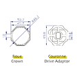 AVOSDIM - Adaptations moteur Avosdim - Axe octogonal Ø52 mm - Pour moteur Ø45mm - vignette