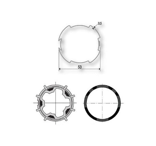 SOMFY - Adaptations moteur Somfy - Axe Deprat Ø53mm 9013091 pour Moteur Ø50mm - large