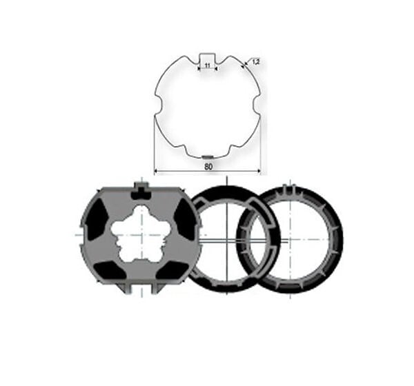 SOMFY - Adaptations moteur Somfy - Axe ZF Ø80mm 9001474 - pour Moteur Ø50mm - large
