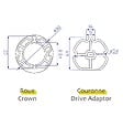 AVOSDIM - Adaptations moteur Avosdim - Axe ZF - Ø80mm - pour Moteur Ø45mm - vignette