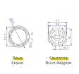 AVOSDIM - Adaptations moteur Avosdim - Axe octogonal Ø60mm - pour Moteur ø45mm - vignette