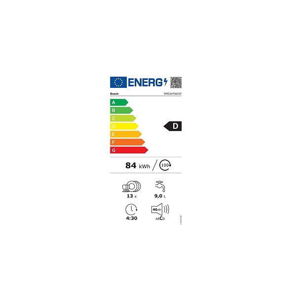 BOSCH - lave-vaisselle 60cm 13 couvert 46db - SMS2HTW03F - large
