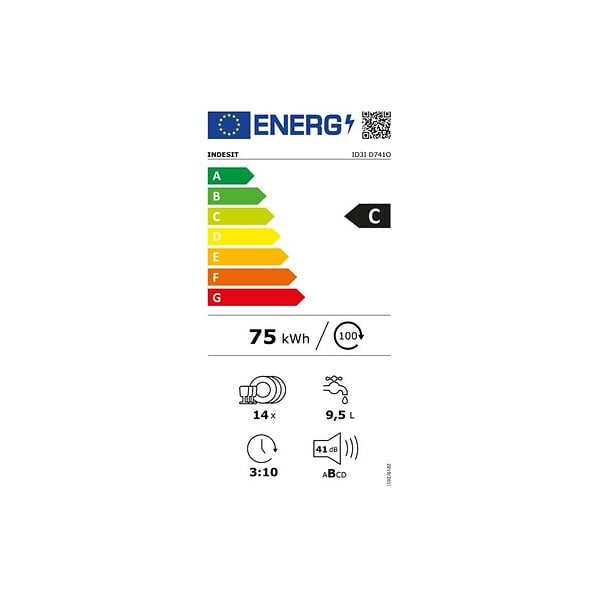 INDESIT - lave-vaisselle 60cm 14 couverts 41db tout intégrable - ID3ID741O - large
