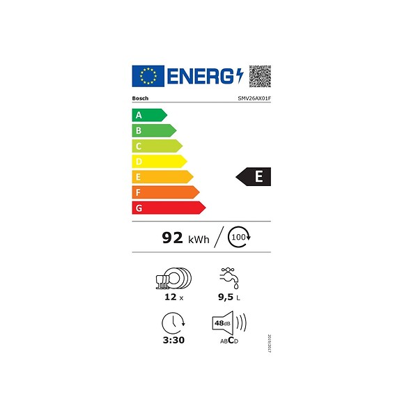 BOSCH - lave-vaisselle 60cm 12 couverts 48db tout intégrable - SMV26AX01F - large