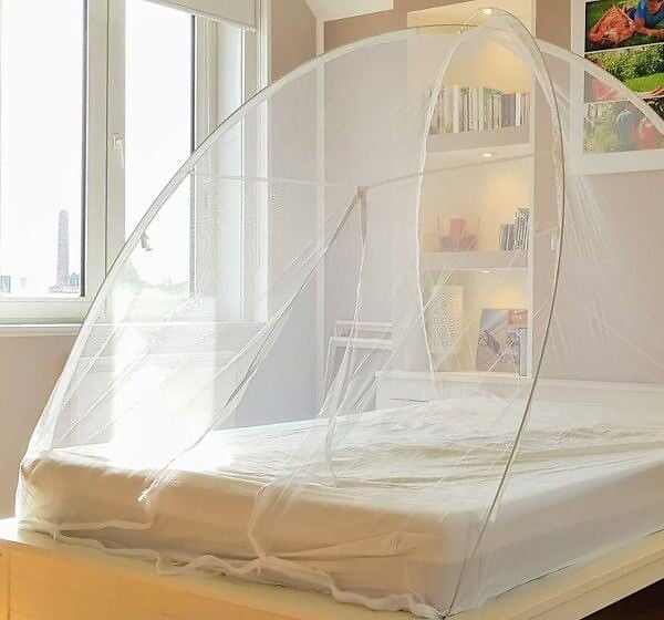 AVOSDIM - Moustiquaire lit & jardin dôme pop up fermeture zippée 180 x 200 cm - large
