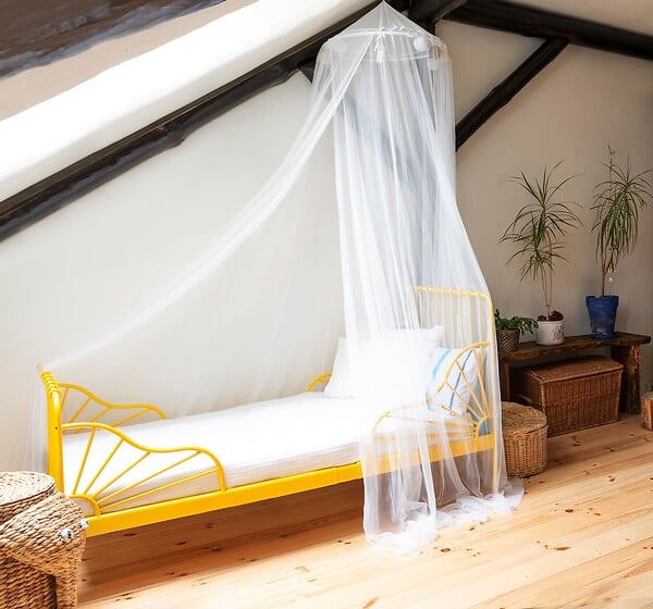 AVOSDIM - Moustiquaire ciel de lit pour lit 1 place tulle blanc - large