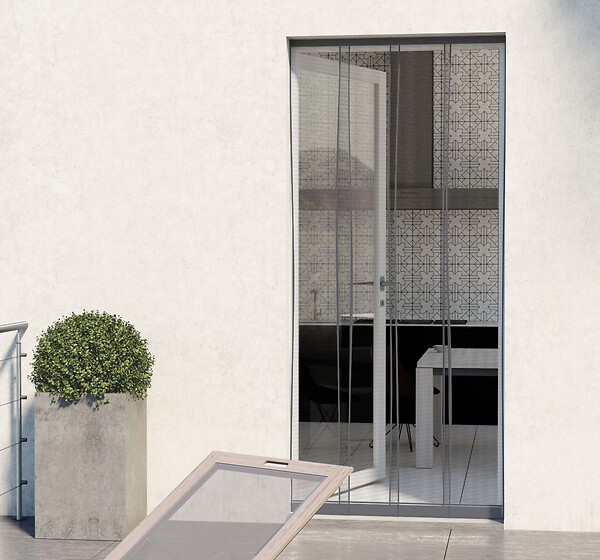AVOSDIM - Moustiquaire rideau porte Passages Intensifs - L 130 x H 230 cm Gris - large