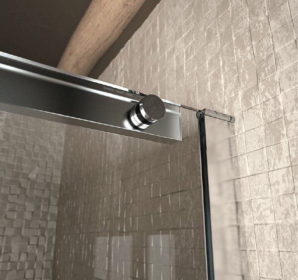 KASSANDRA - Paroi de douche fixe + Porte coulissante LUNA 120 cm Sans paroi latérale - large