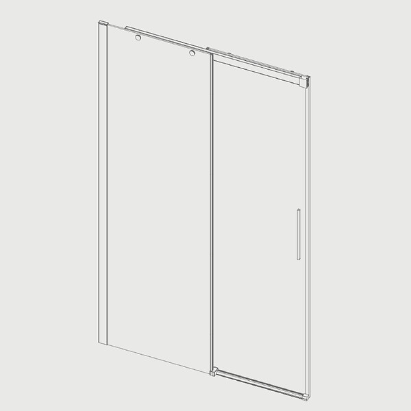 KASSANDRA - Paroi de douche fixe + Porte coulissante LUNA verre sérigraphié 160 cm Sans paroi latérale - large